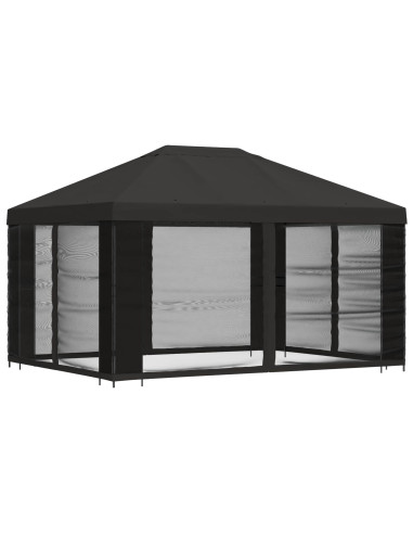 Gazebo da giardino con pareti laterali 4 × 3 m Antracite
