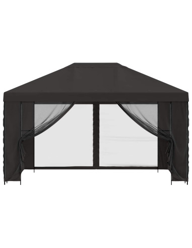 Gazebo da giardino con pareti laterali 4 × 3 m Antracite