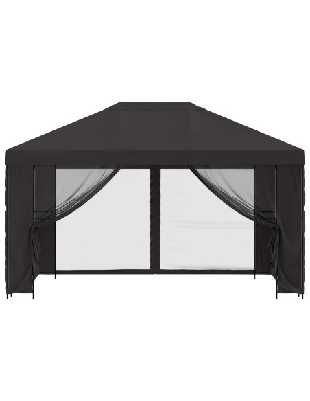 Gazebo da giardino con pareti laterali 4 × 3 m Antracite
