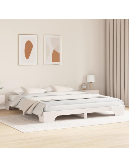 Struttura del letto Bianco 180 x 200 cm Pino massello