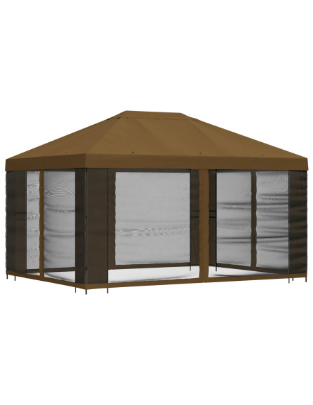Gazebo da giardino con pareti laterali 4 × 3 m Tortora