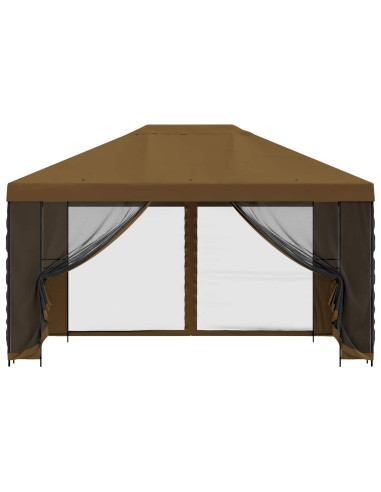Gazebo da giardino con pareti laterali 4 × 3 m Tortora