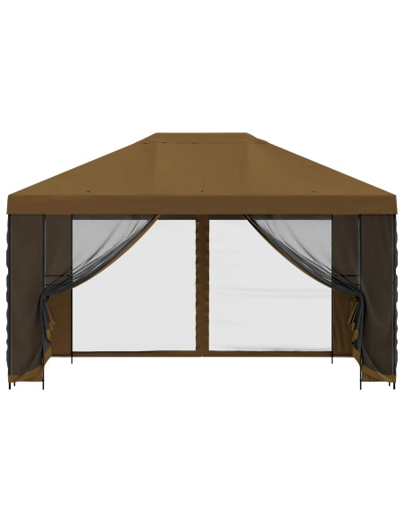 Gazebo da giardino con pareti laterali 4 × 3 m Tortora