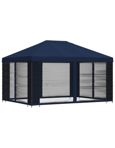 Gazebo da giardino con pareti laterali 4 × 3 m Blu
