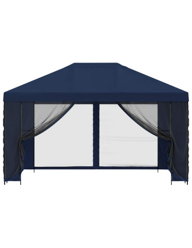 Gazebo da giardino con pareti laterali 4 × 3 m Blu