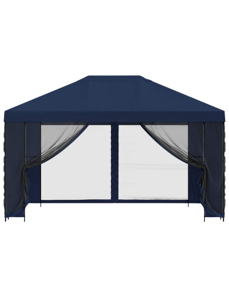 Gazebo da giardino con pareti laterali 4 × 3 m Blu