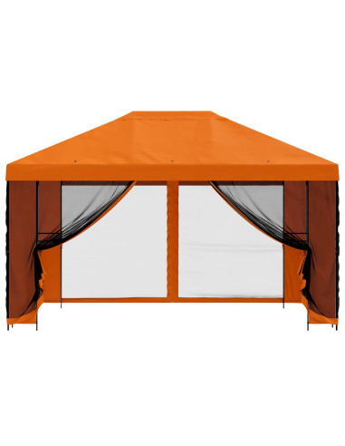 Gazebo da giardino con pareti laterali 4 × 3 m Arancione