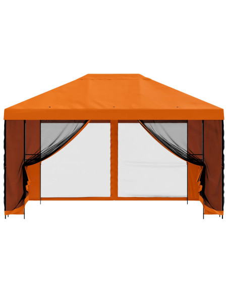 Gazebo da giardino con pareti laterali 4 × 3 m Arancione