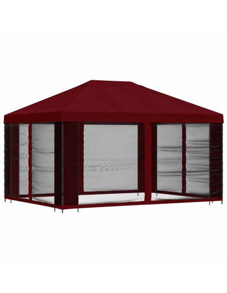 Gazebo da giardino con pareti laterali 4 × 3 m Borgogna