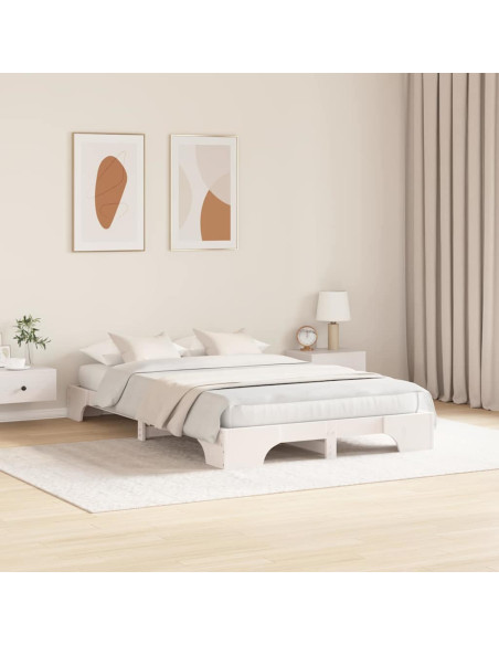 Struttura del letto Bianco 120 x 200 cm Pino massello