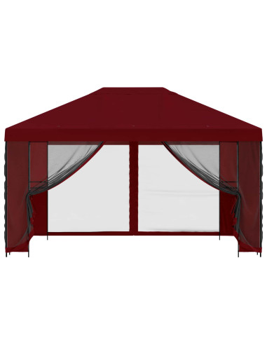 Gazebo da giardino con pareti laterali 4 × 3 m Borgogna