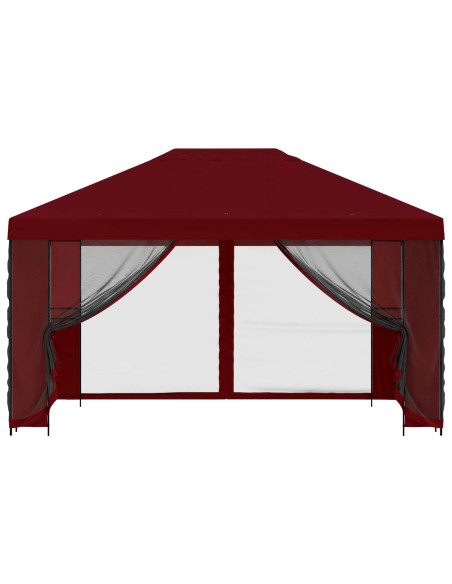 Gazebo da giardino con pareti laterali 4 × 3 m Borgogna