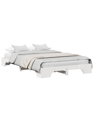 Struttura del letto Bianco 135 x 190 cm Pino massello