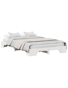 Struttura del letto Bianco 120 x 190 cm Pino massello 2