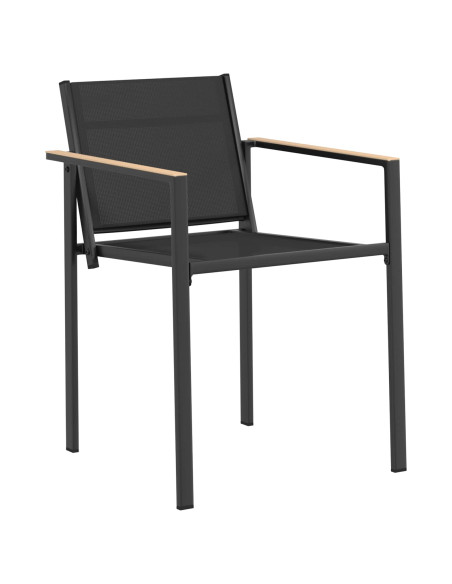 Set di Mobili da Esterno 9 pcs Nero e antracite Textilene