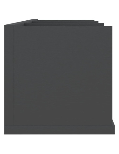 Scaffale Porta CD a Parete Grigio 75x18x18 cm Legno Multistrato