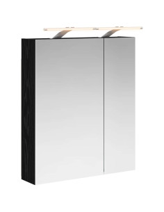 Mobiletto per specchio da bagno Rovere Nero 60 x 14,5 x 70 cm 2