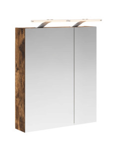 Mobiletto per specchio da bagno Rovere fumé 60 x 14,5 x 70 cm 2