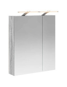 Mobiletto per specchio da bagno Grigio Sonoma 60 x 14,5 x 70 cm 2