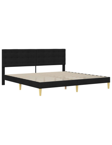 Struttura del letto con testiera Nero 200 x 200 cm Tessuto