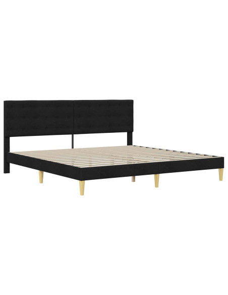 Struttura del letto con testiera Nero 200 x 200 cm Tessuto