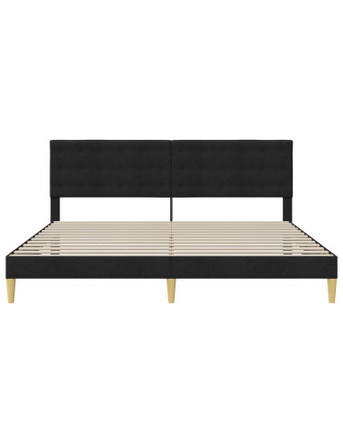 Struttura del letto con testiera Nero 200 x 200 cm Tessuto