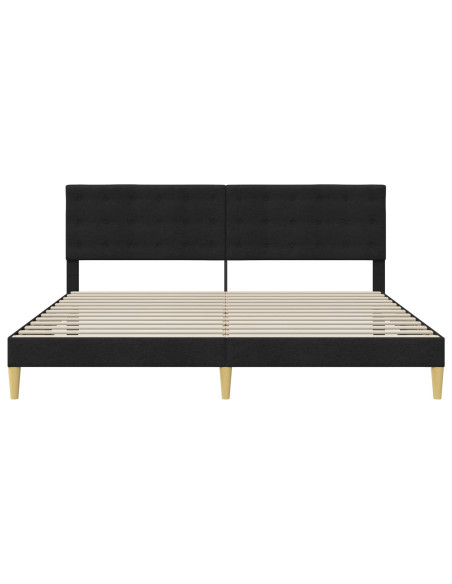 Struttura del letto con testiera Nero 200 x 200 cm Tessuto