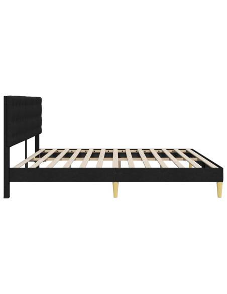 Struttura del letto con testiera Nero 200 x 200 cm Tessuto