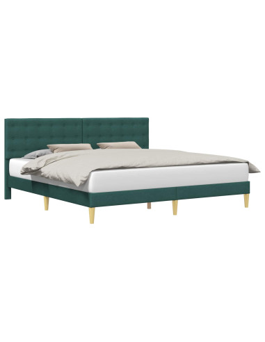 Struttura del letto Verde Scuro 200 x 200 cm Tessuto