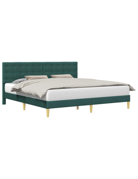 Struttura del letto Verde Scuro 200 x 200 cm Tessuto
