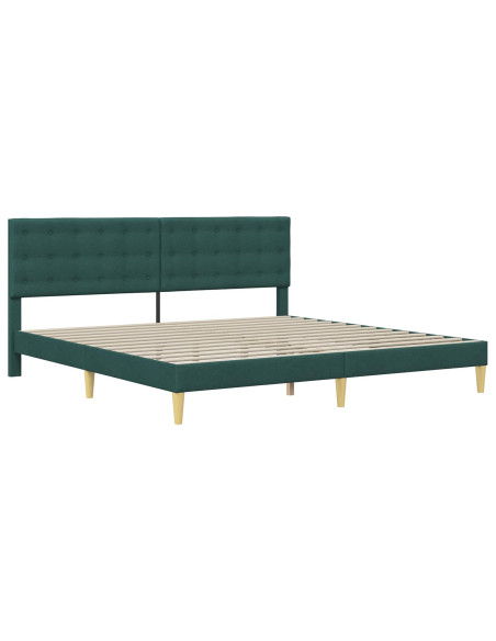 Struttura del letto Verde Scuro 200 x 200 cm Tessuto