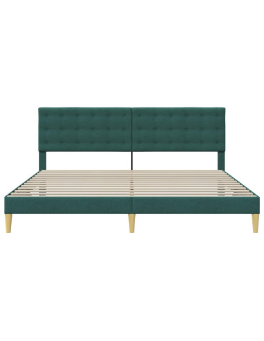 Struttura del letto Verde Scuro 200 x 200 cm Tessuto
