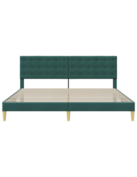 Struttura del letto Verde Scuro 200 x 200 cm Tessuto