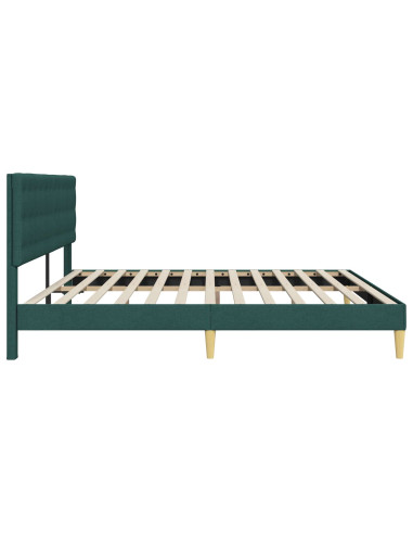 Struttura del letto Verde Scuro 200 x 200 cm Tessuto