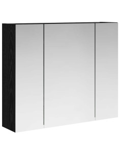 Mobiletto per specchio da bagno Rovere Nero 60 x 14,5 x 50 cm 2