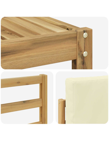 Set di divani da esterno con cuscino 5 pcs Bianco e Crema