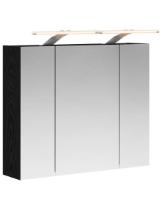 Mobiletto per specchio da bagno Rovere Nero 60 x 14,5 x 50 cm 2
