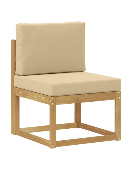 Set di divani da esterno con cuscino 5 pcs Bianco e Beige
