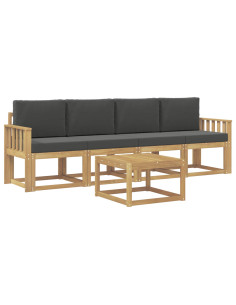 Set di divani da esterno con cuscino 5 pcs Bianco e Antracite 2