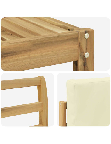 Set di divani da esterno con cuscino 5 pcs Bianco e Crema