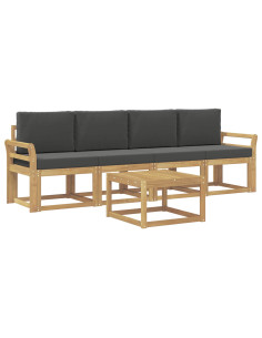 Set di divani da esterno con cuscino 5 pcs Bianco e Antracite 2