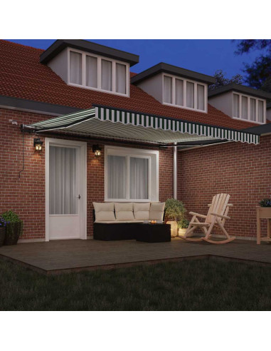 Tessuto per Tenda con Verde e Bianco 400 × 300 cm Poliestere