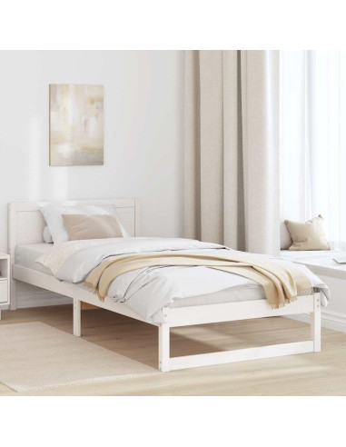 Struttura del letto Bianco 100 x 200 cm Pino massello