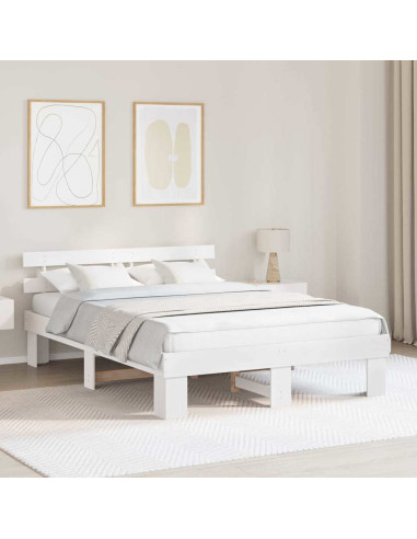 Struttura del letto Bianco 140 x 200 cm Pino massello