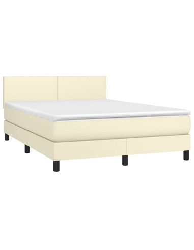 Giroletto a Molle con Materasso e LED Crema 140x190 cm