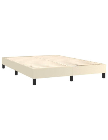 Giroletto a Molle con Materasso e LED Crema 140x200 cm