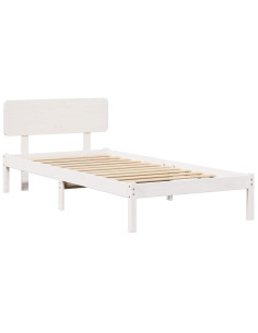 Struttura del letto Bianco 90 x 190 cm Pino massello 2
