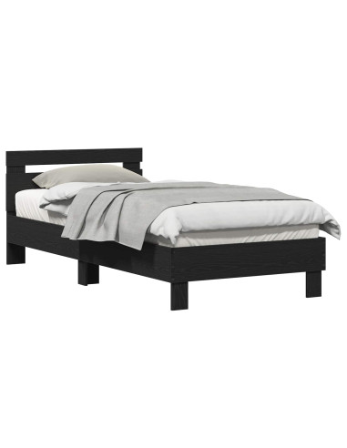Struttura del letto con testiera Rovere Nero 203 x 95 x 70 cm