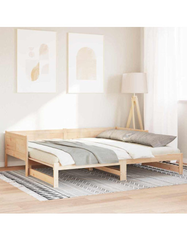 Letto Giorno Estraibile Marrone 203,5 x 184 x 56,5 cm