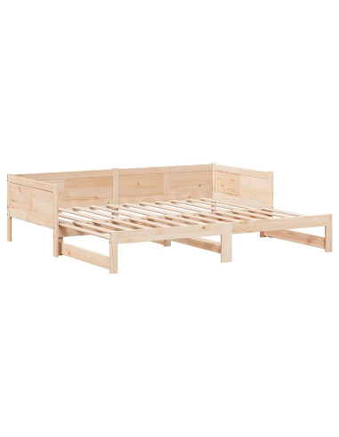 Letto Giorno Estraibile Marrone 203,5 x 184 x 56,5 cm